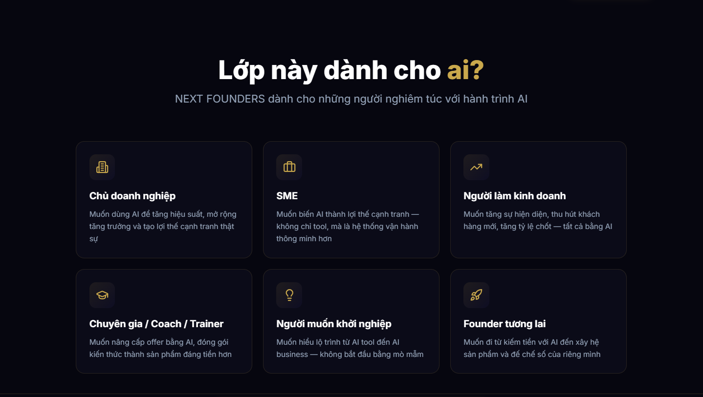 Chương trình NextFounders xây dựng Startup AI thực chiến