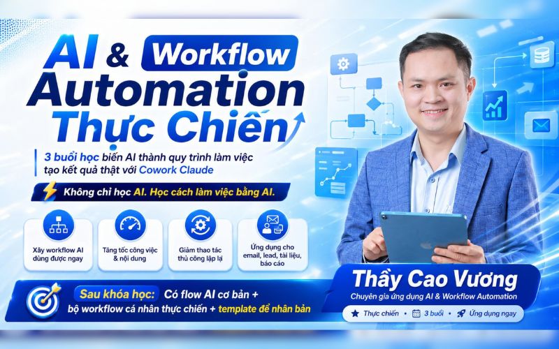 3 Buổi Tạo Trợ Lý AI Workflow Thực Chiến Với Cowork Claude
